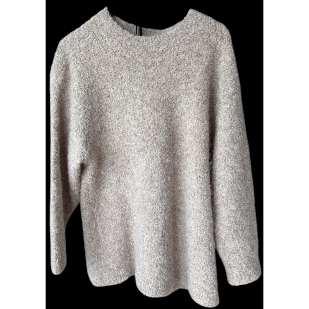 Wilfred Boucle Sweater Tunic Oatmeal Beige Quiet Luxury Old Money Size 2